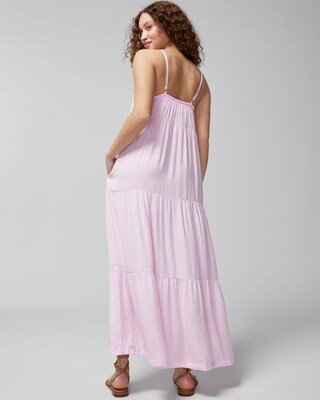 Tiered Satin Maxi Bra Dress click to view larger image.