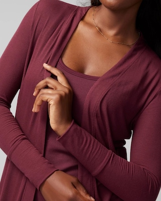Long Ribbed Pajama Cardigan
