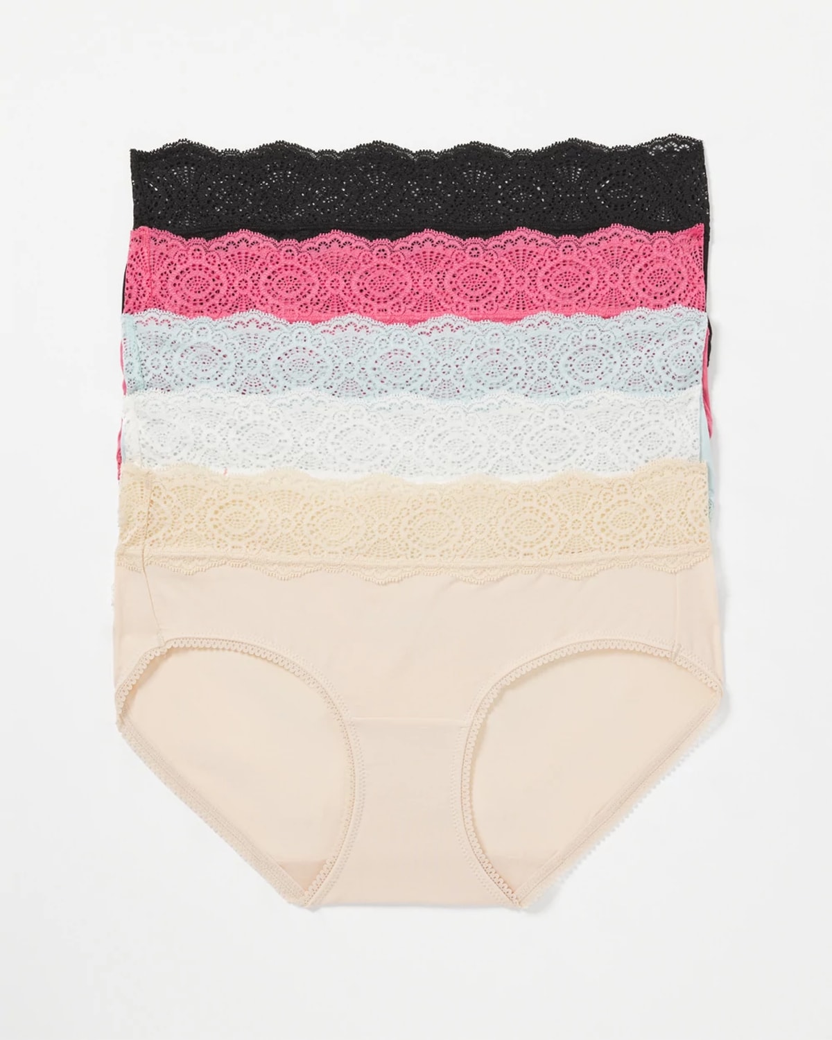 5-Pack Women's Hipster Panty with Crochet Lace size Small | Soma