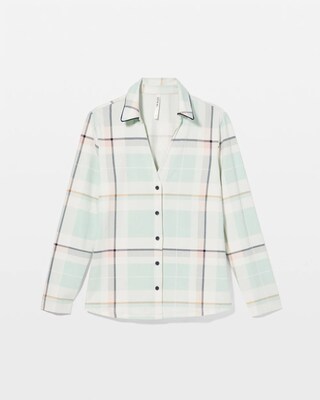 Long-Sleeve Notch Collar Pajama Top click to view larger image.