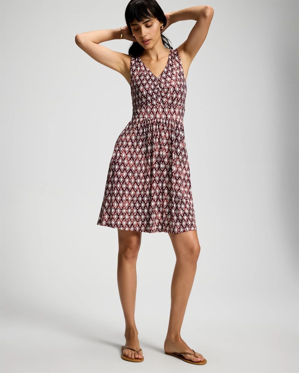 Soft Jersey V-Neck Short Bra Dress click to view larger image.