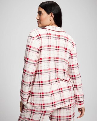 Cool Nights Long Sleeve Notch Collar with Piped Placket Pajama Top click to view larger image.