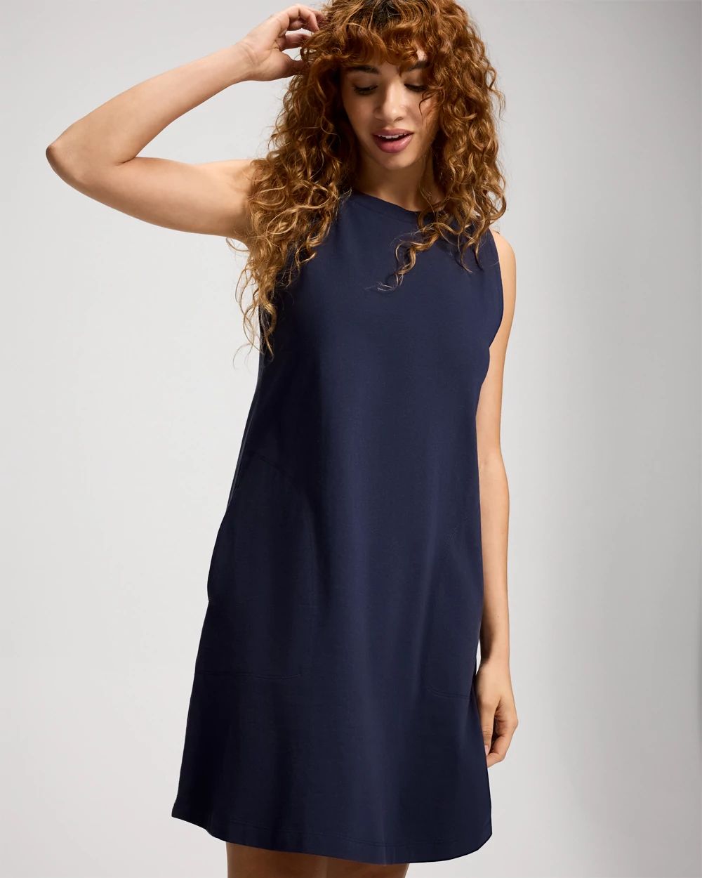 Cotton Sleeveless Tee Dress click to view larger image.