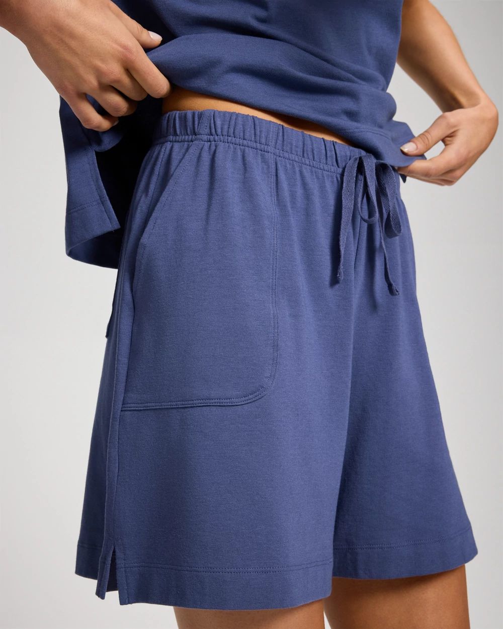 Relaxed Long Pajama Shorts click to view larger image.