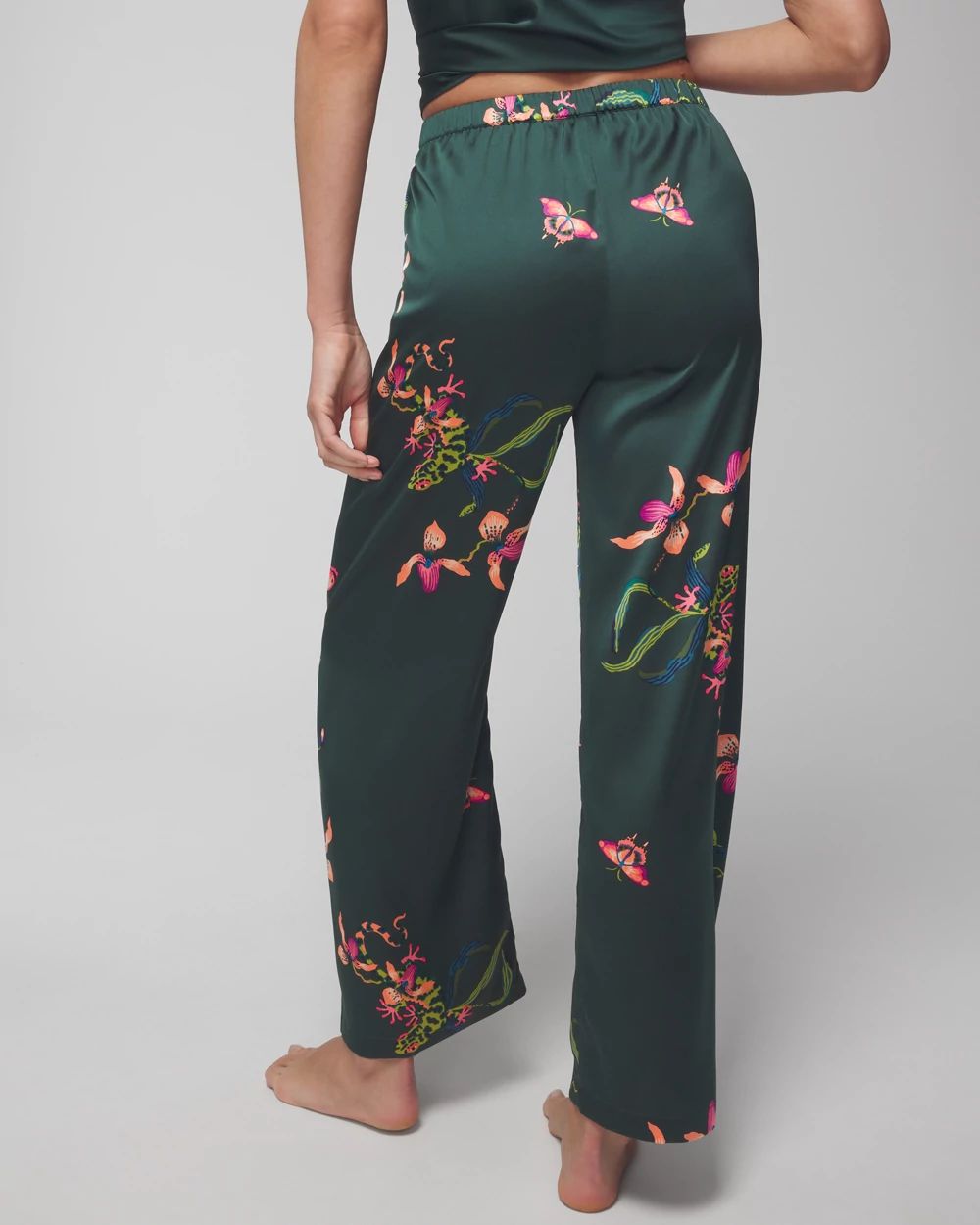 Satin Wide-Leg Pajama Pants