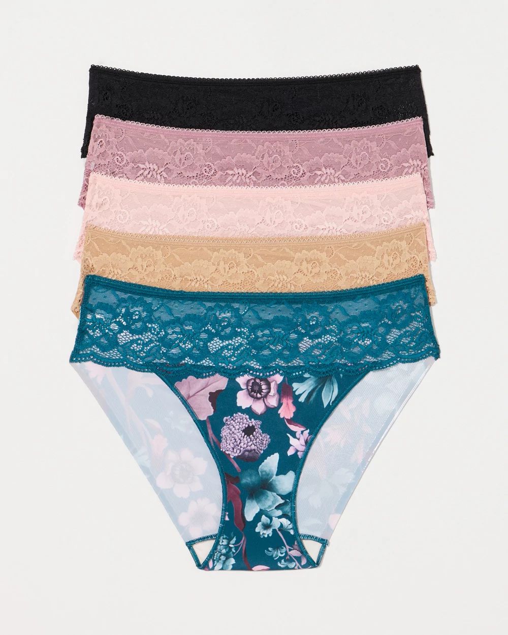 Vanishing Edge Hipster Panty with Lace 5 Pack