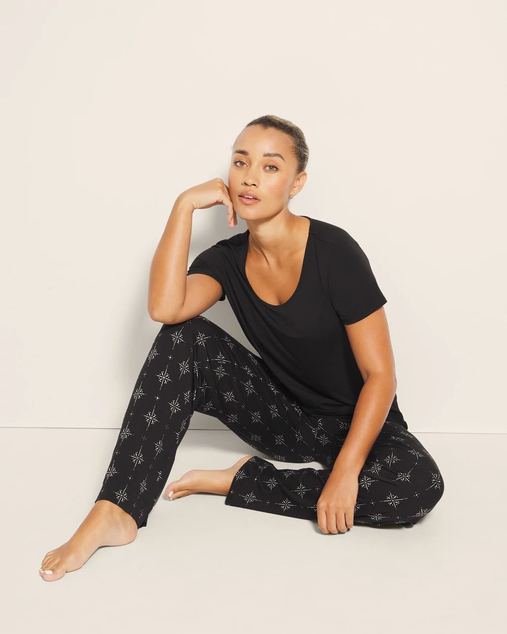Cool Nights Packaged Short-Sleeve Pant Pajama Set