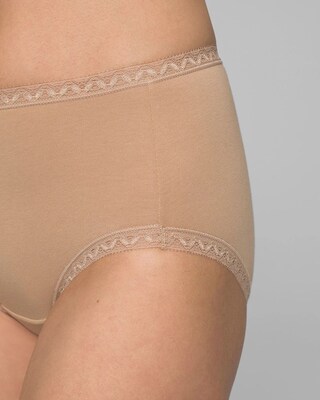 Cotton Brief Panty with Lace Trim click to view larger image.