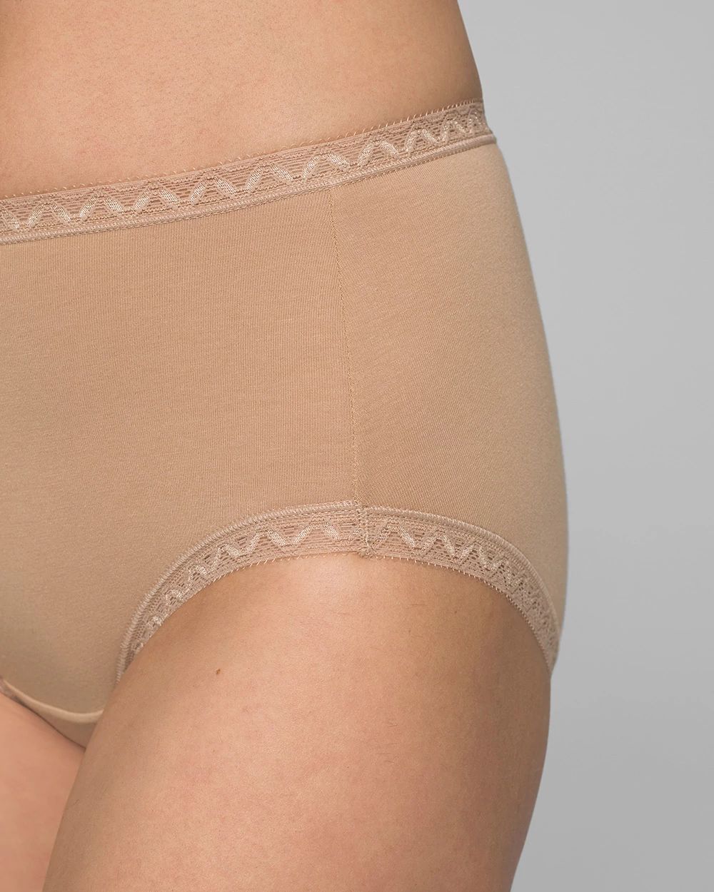 Cotton Brief Panty with Lace Trim