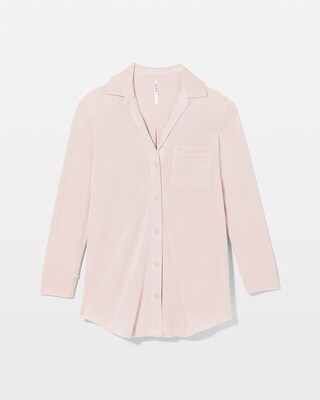 bed Long-Sleeve Notch Collar Pajama Top click to view larger image.