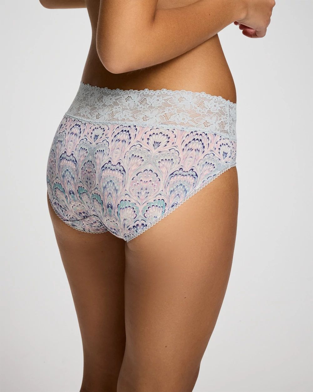 Floral Lace Waist Hipster Panty click to view larger image.
