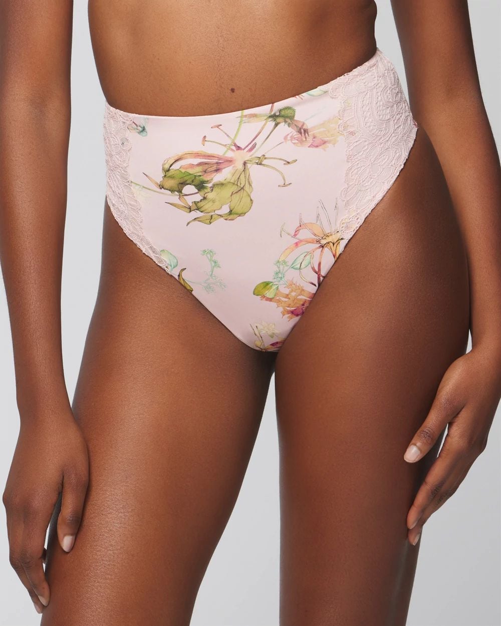 High-Waist Thong Panty With Lace