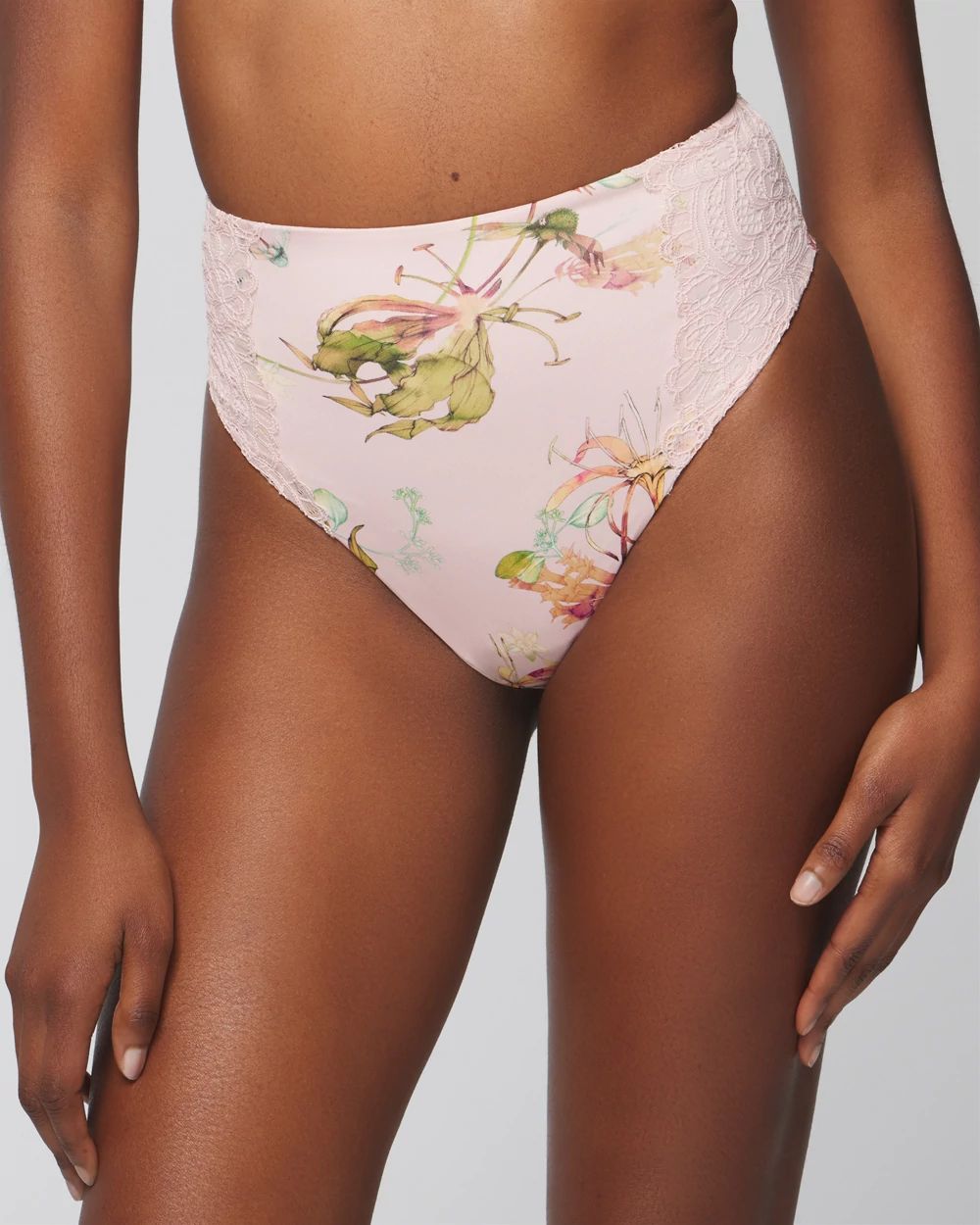 High-Waist Thong Panty With Lace