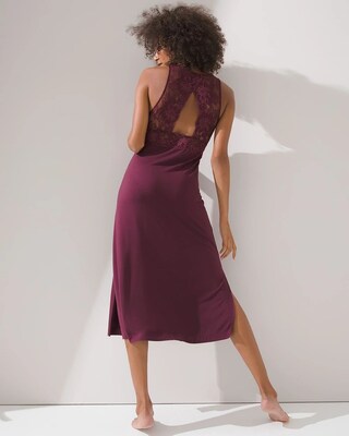 Lace Trim Midi Gown
