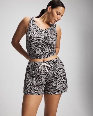 Curved Hem Pajama Shorts