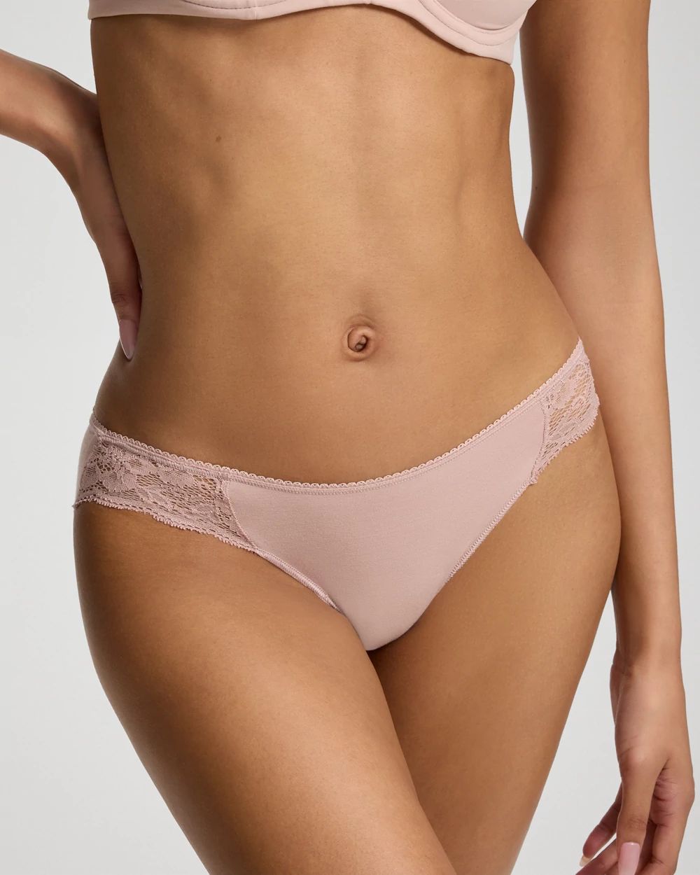 Vanishing Edge Cotton Blend Bikini Panty with Lace