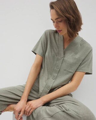 Button-Front Pajama Tee