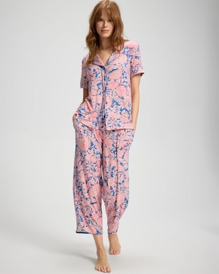 Short Sleeve Notch Collar Pajama Top click to view larger image.