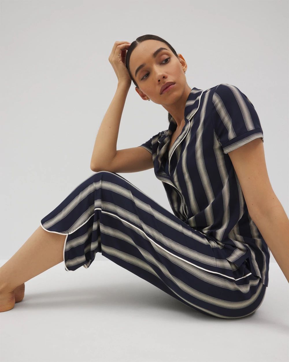Cool Nights Piped Crop Pajama Pants