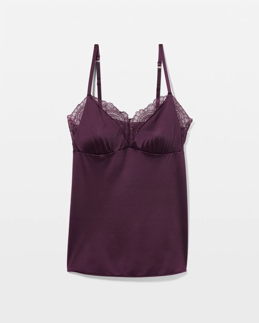 Stretch Luster Knit Lace-Trim Pajama Cami