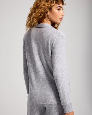 Relaxed Long-Sleeve Notch Collar Pajama Top click to view larger image.