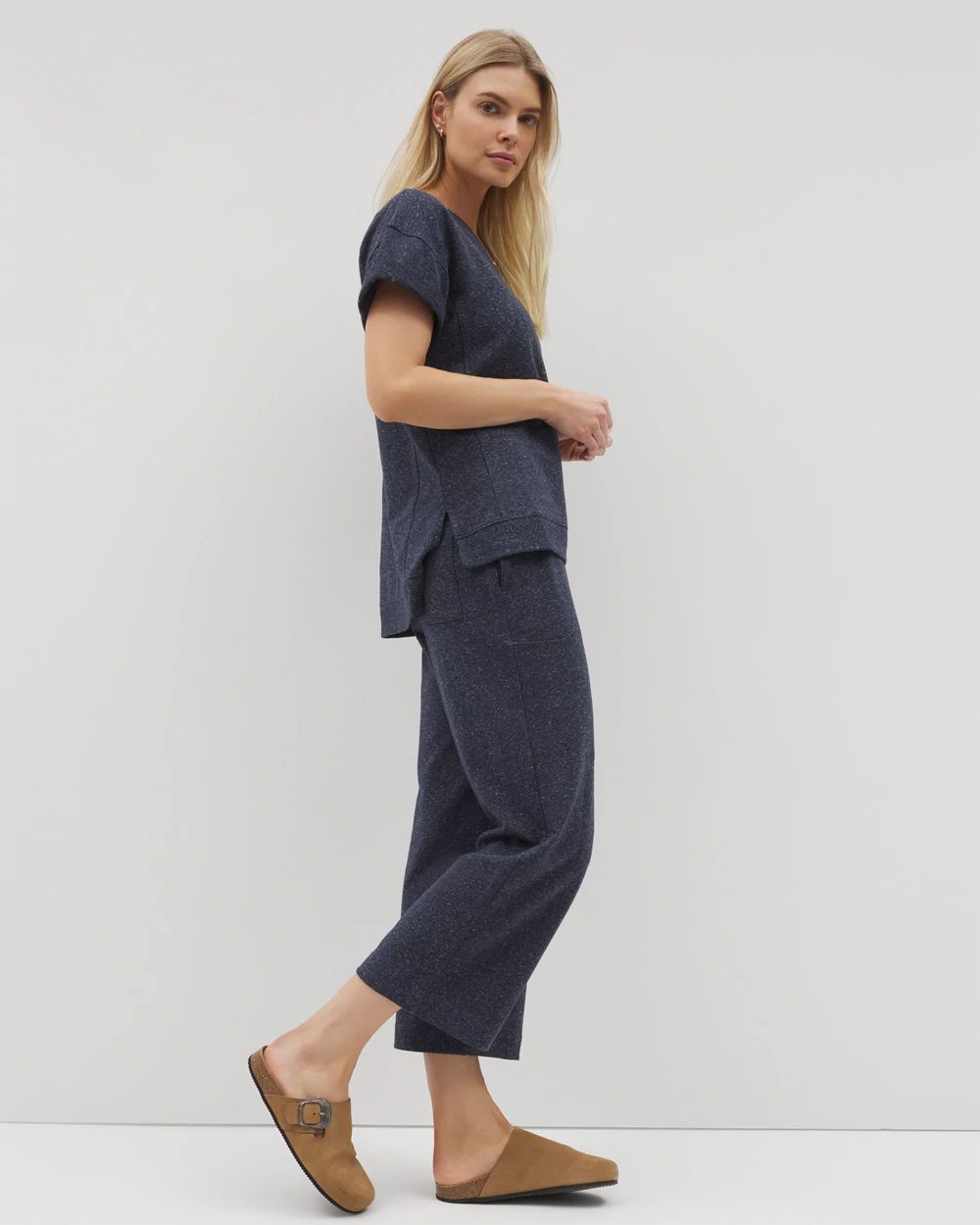 Essential Terry Wide Leg Crop Pant