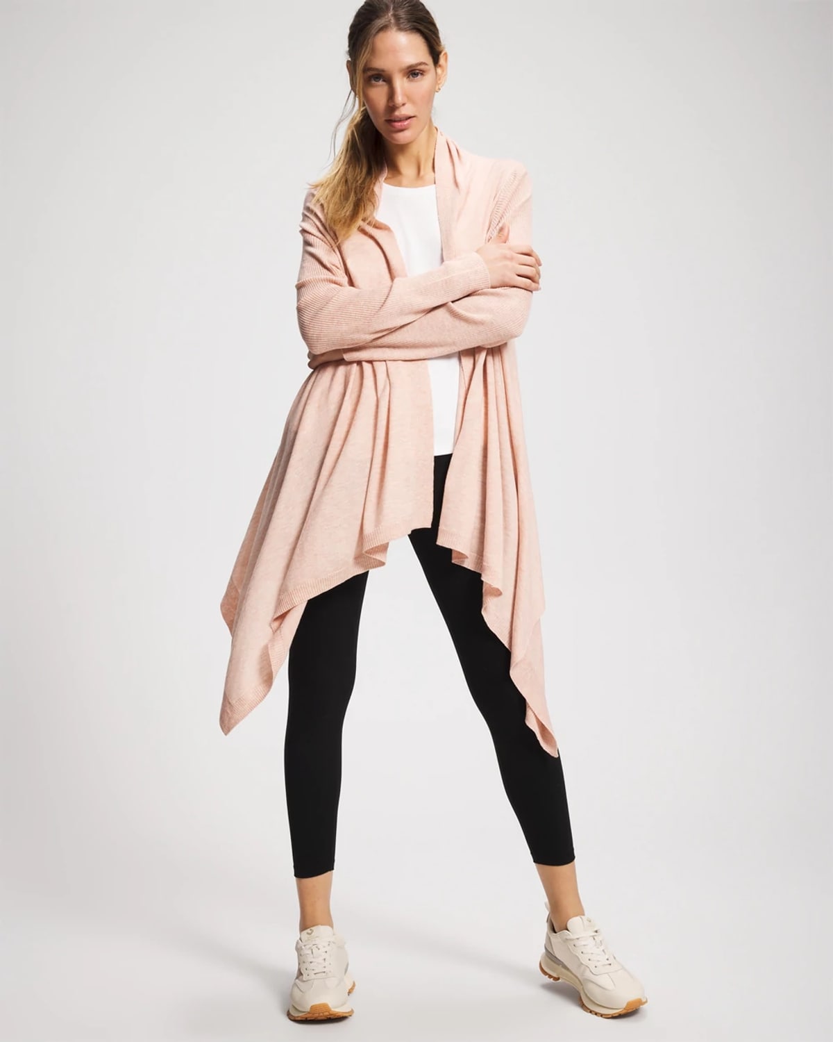 Soma Women's Lightweight Knit Sweater Wrap In Neutral Size Small/medium | In Heather Clay
