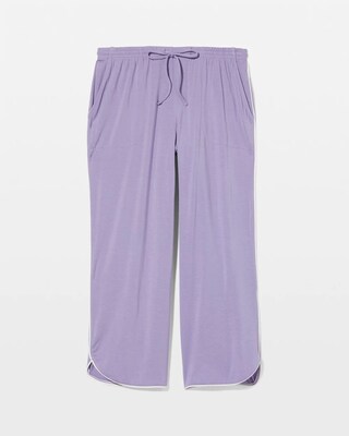 Solid Piped Crop Pajama Pant click to view larger image.