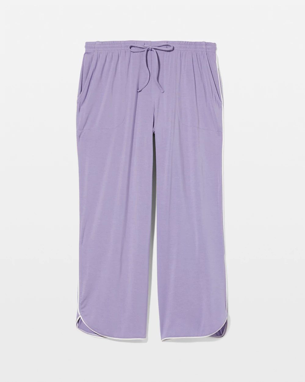 Cool Nights Solid Piped Crop Pajama Pant