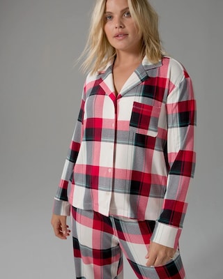 Long Sleeve Notch Collar Pajama Top