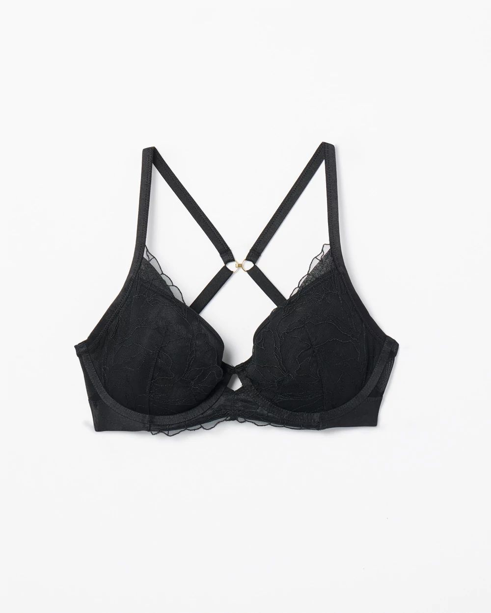 Plunge Bra with Linework Metallic Embroidery click to view larger image.