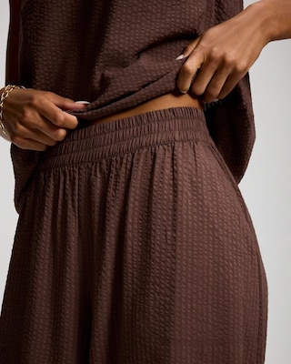 Textured Stripe Relaxed Barrel Pants click to view larger image.
