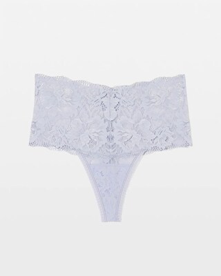 High-Waist Thong Panty with Signature Lace click to view larger image.