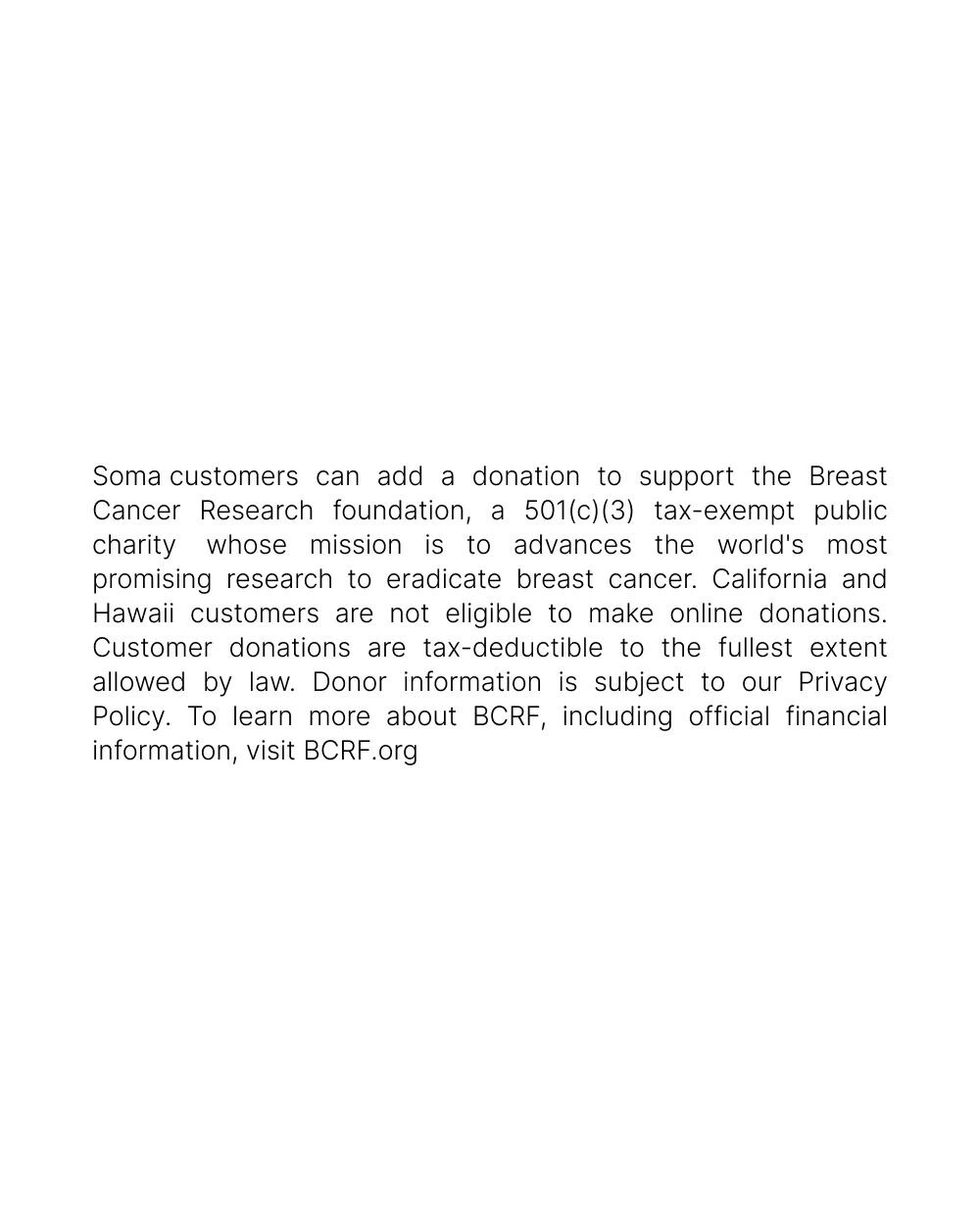 BCRF Donation click to view larger image.