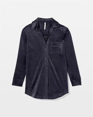 bed Long-Sleeve Notch Collar Pajama Top click to view larger image.
