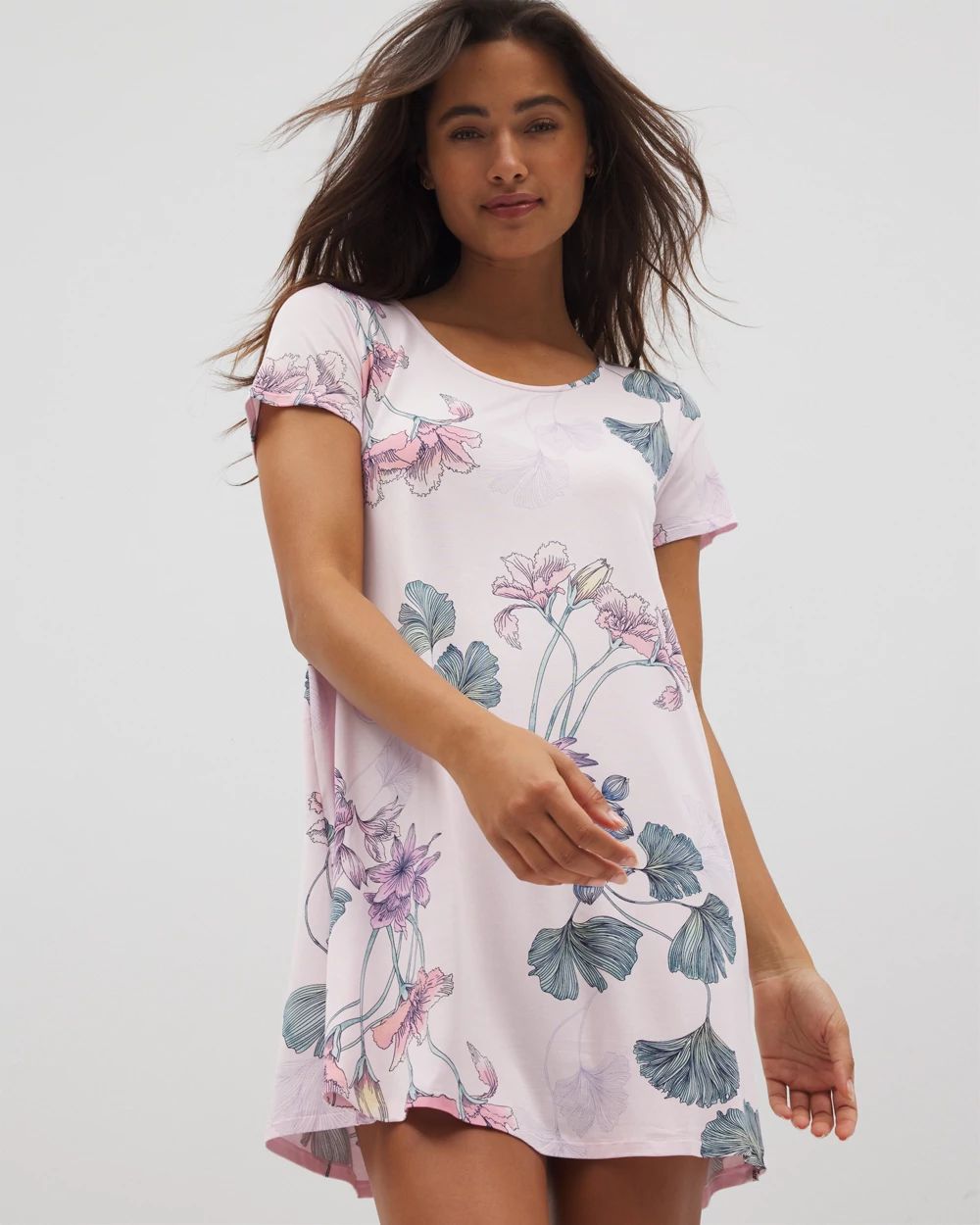 Cool Nights Short Sleeve Scoop Neck Sleepshirt
