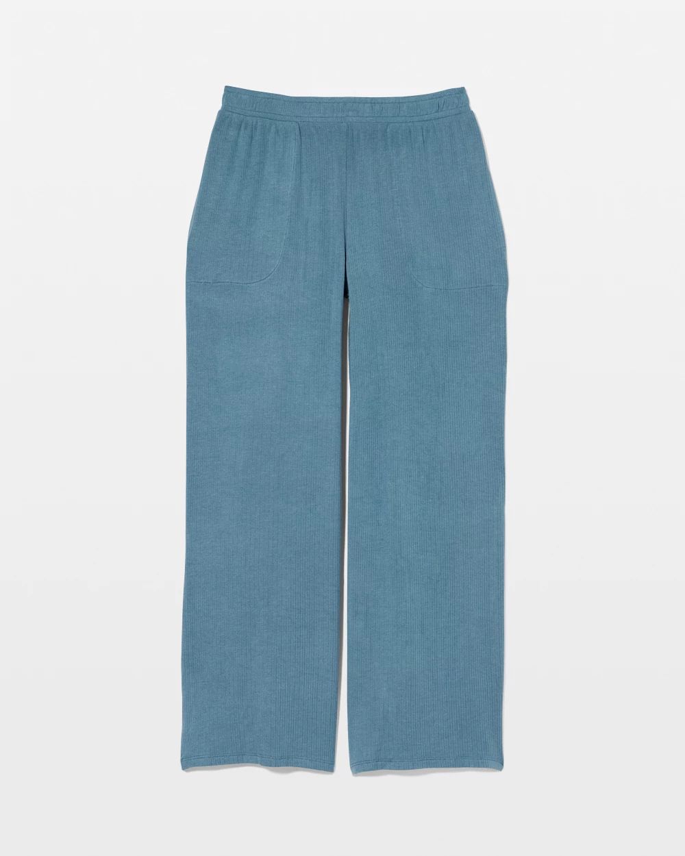 Lightweight Rib Knit Wide Leg Pajama Pants click to view larger image.