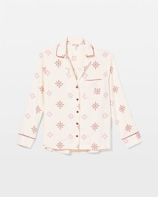 Super Soft Long-Sleeve Notch Collar Pajama Top click to view larger image.