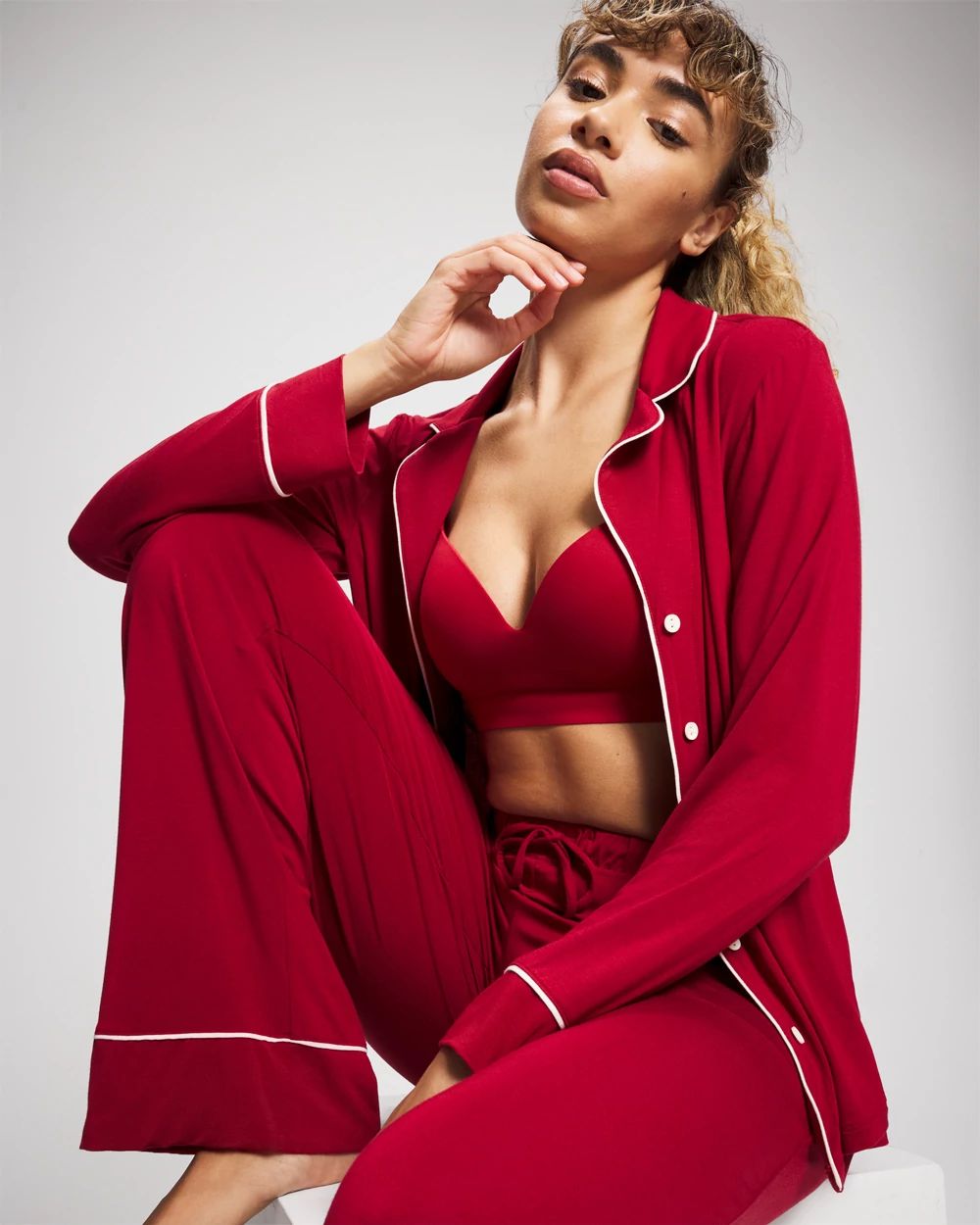 Pajama Pant w/ Cuff and Piping click to view larger image.