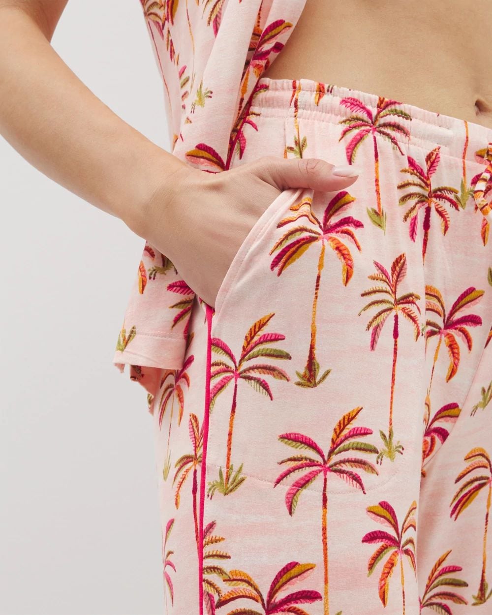 Cool Nights Piped Crop Pajama Pants