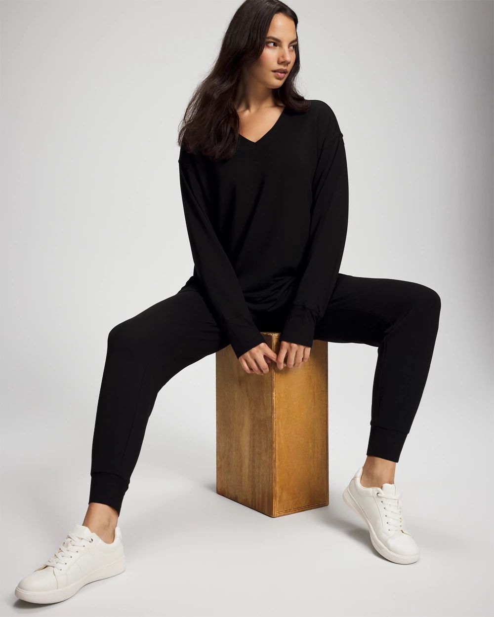 Ultrasoft Fleece V-Neck Sweatshirt