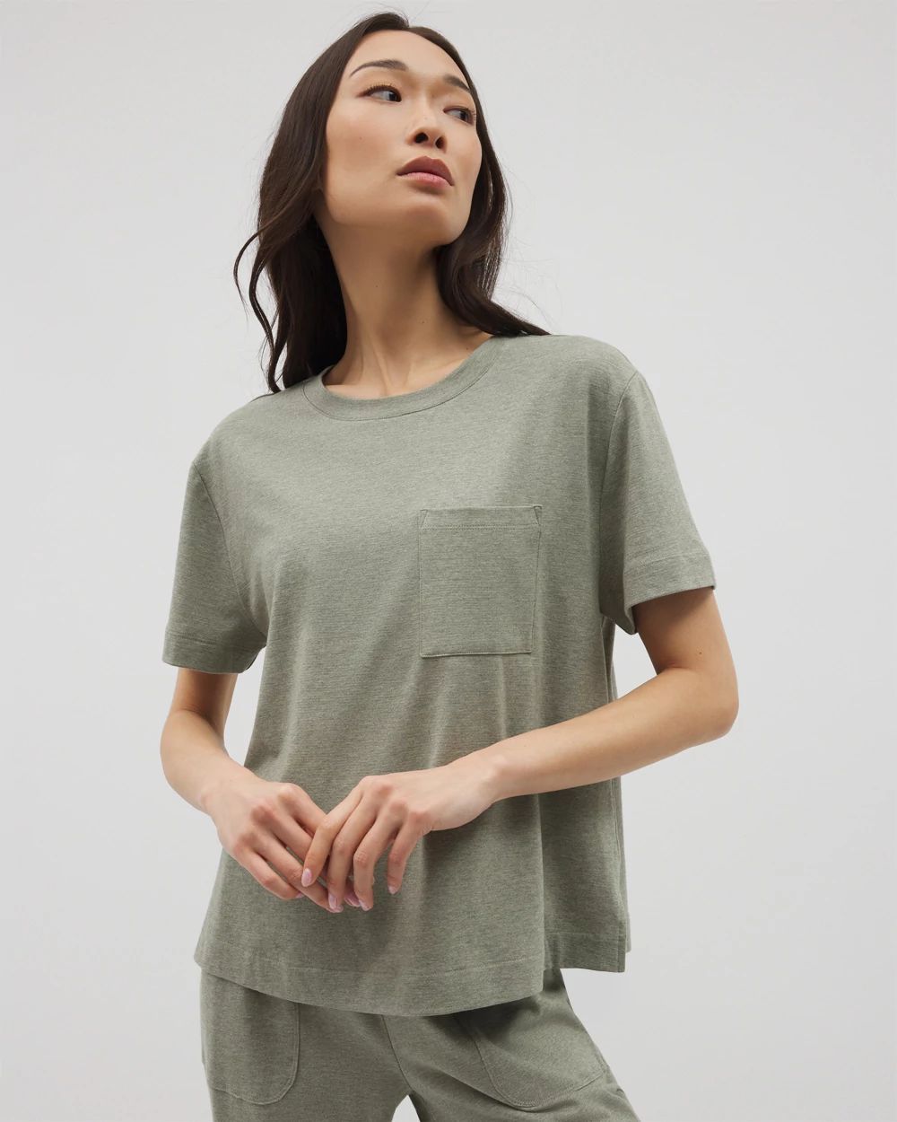 Most Loved Cotton Short-Sleeve Pocket Pajama Tee