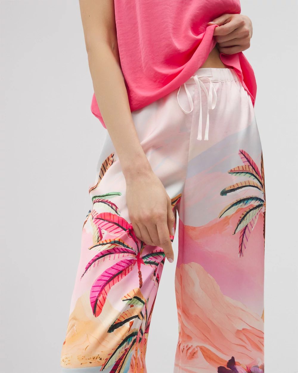 Satin Printed Pajama Pants
