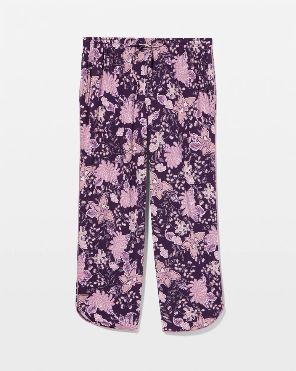 Piped Crop Pajama Pants click to view larger image.