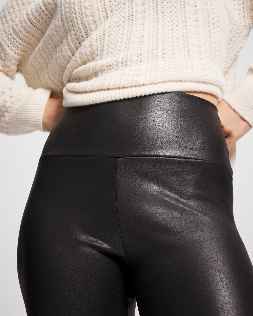 High Waist Faux Leather Legging click to view larger image.
