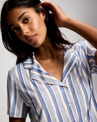 Short Sleeve Notch Collar Pajama Top click to view larger image.