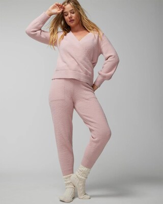 Cozy Surplice Long-Sleeve Pajama Top