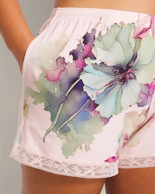 Lace-Trim Pajama Shorts click to view larger image.