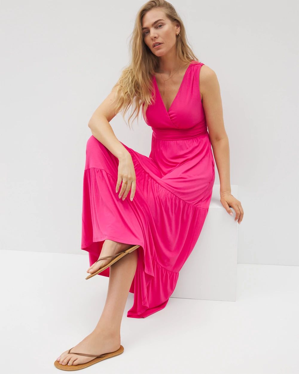 Soft Jersey Goddess Tiered Maxi Dress