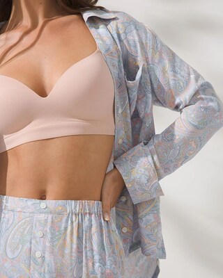 Notch-Collar Pajama Set